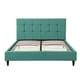 preview thumbnail 3 of 10, Modern Upholstered Square Stitched Platform Bed with Wooden Slats