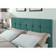preview thumbnail 6 of 10, Modern Upholstered Square Stitched Platform Bed with Wooden Slats