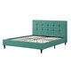 preview thumbnail 2 of 10, Modern Upholstered Square Stitched Platform Bed with Wooden Slats