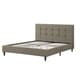 preview thumbnail 11 of 10, Modern Upholstered Square Stitched Platform Bed with Wooden Slats Grey - California King