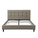 preview thumbnail 10 of 10, Modern Upholstered Square Stitched Platform Bed with Wooden Slats