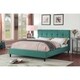 preview thumbnail 1 of 10, Modern Upholstered Square Stitched Platform Bed with Wooden Slats