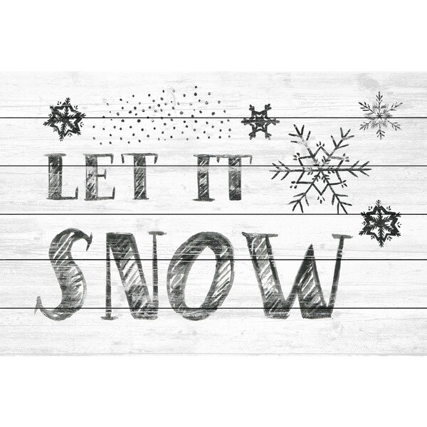 Marmont Hill - Handmade Let It Snow III Painting Print on White Wood