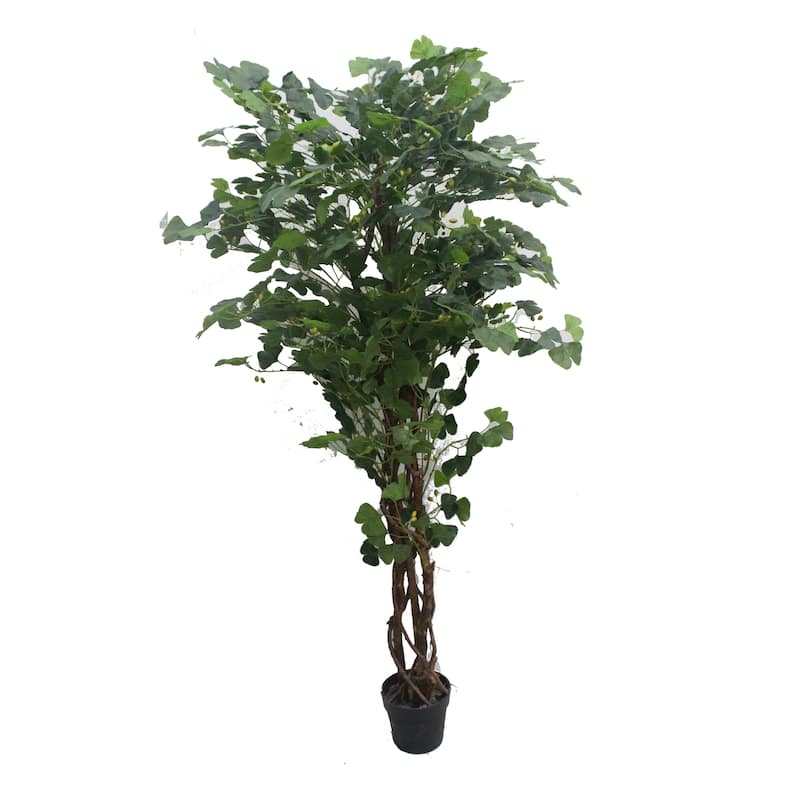 Jeco 70-inch Artificial Silk Potted Ginkgo Tree - Bed Bath & Beyond ...