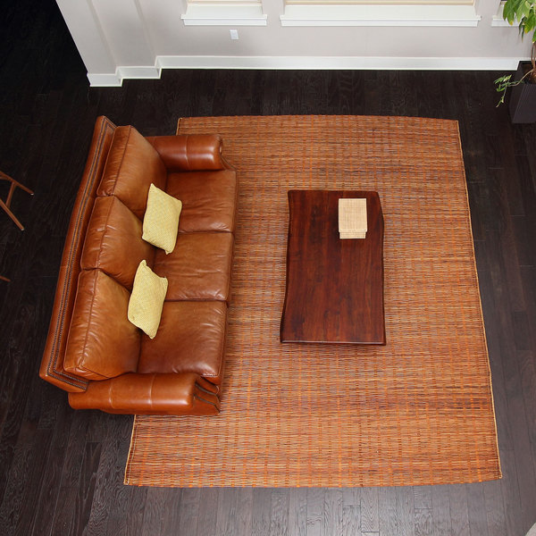 Handmade Bali Chestnut Woven Natural Bamboo Rattan Area Rug Handmade Bali Chestnut Woven Natural Bamboo Rattan Area Rug