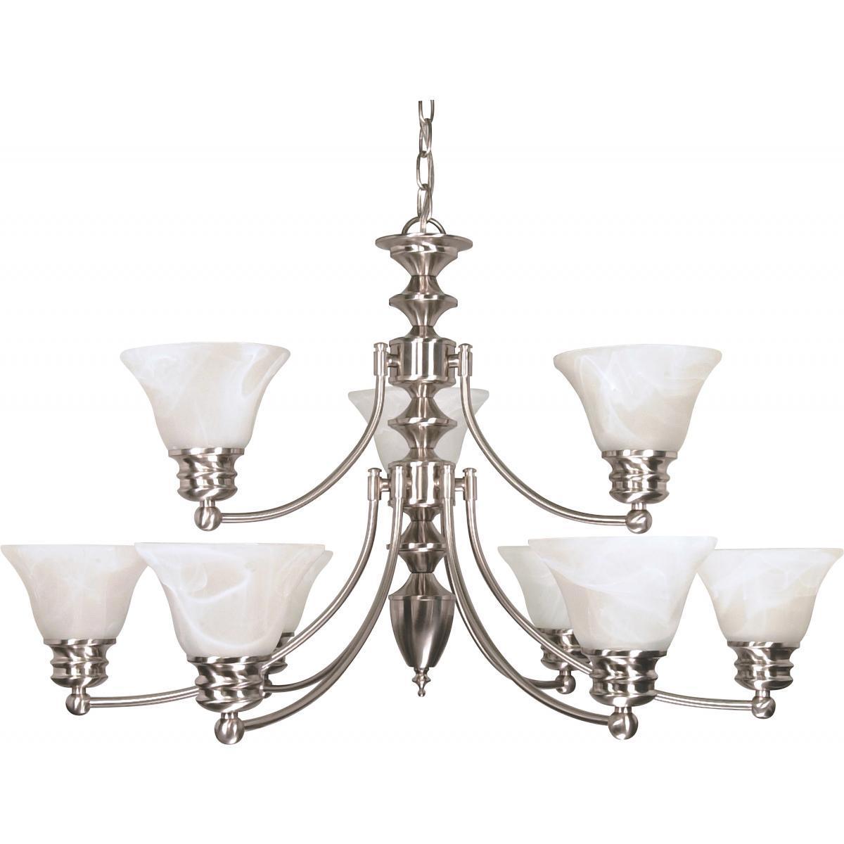 Empire 9 Light Chandelier (Brushed Nickel) - Chandeliers For Bedrooms by Overstock.com
