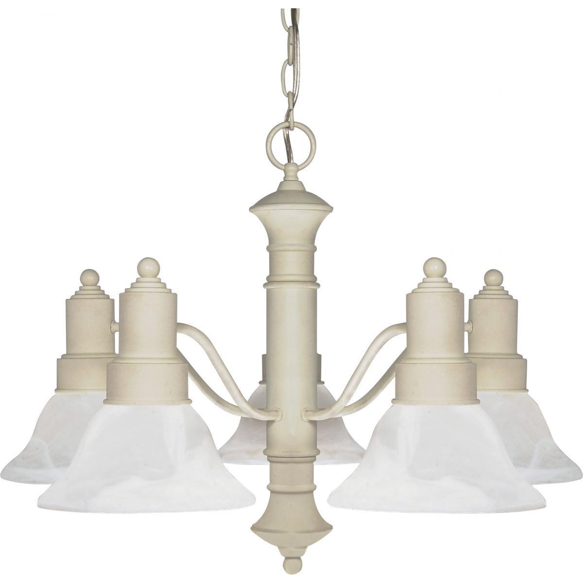 Gotham 5 Light Chandelier (Textured White) - Chandeliers For Bedrooms by Overstock.com