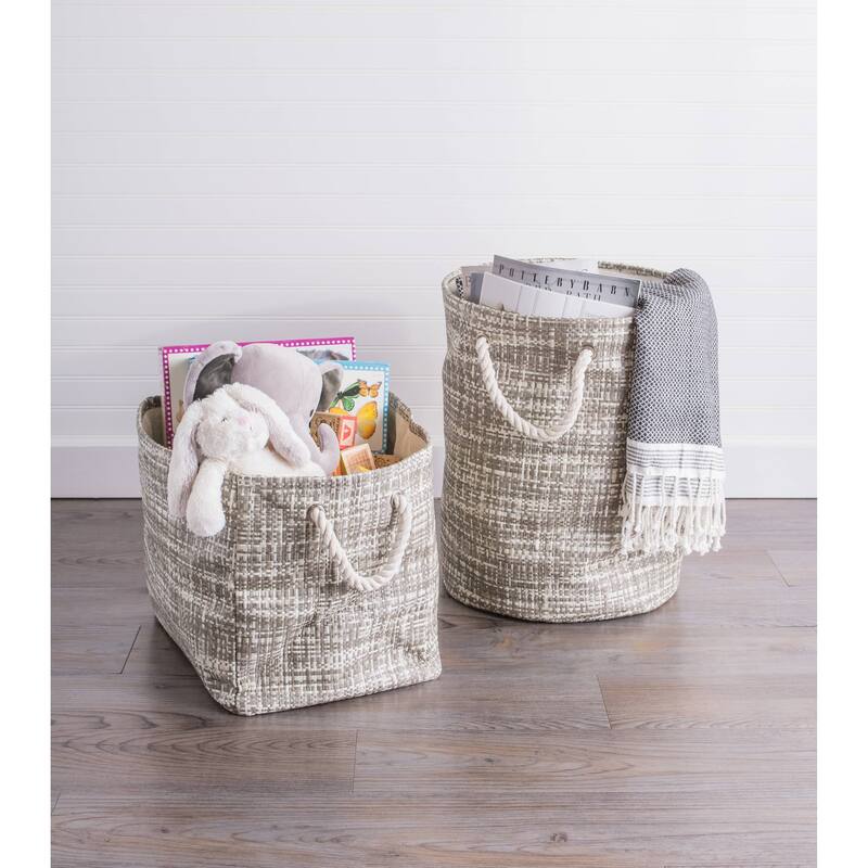 DII Striped Decorative Storage Bin