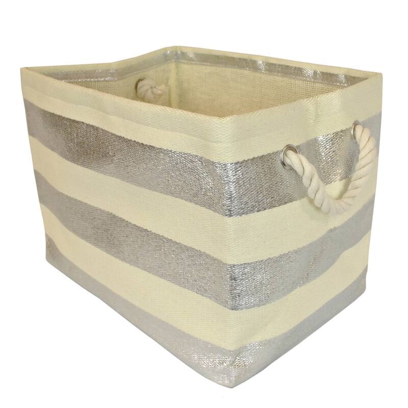 DII Striped Decorative Storage Bin