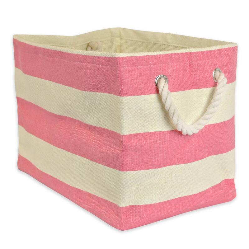 DII Striped Decorative Storage Bin - Stacking - Pink - Casual