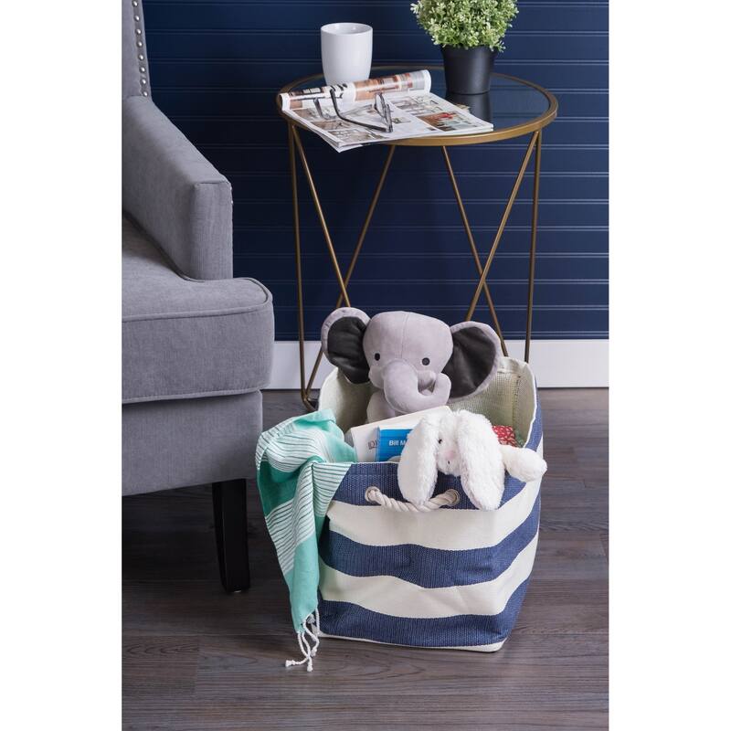 DII Striped Decorative Storage Bin
