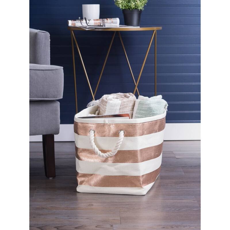 DII Striped Decorative Storage Bin