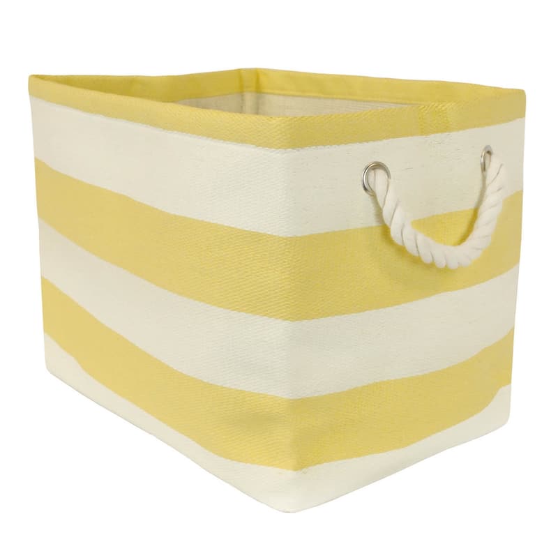 DII Striped Decorative Storage Bin - Stacking - Yellow - Casual