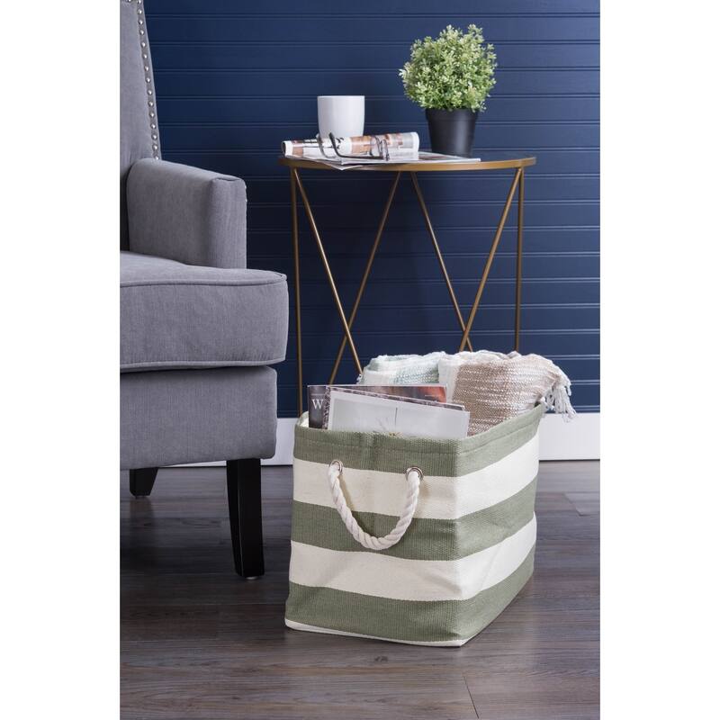 DII Striped Decorative Storage Bin