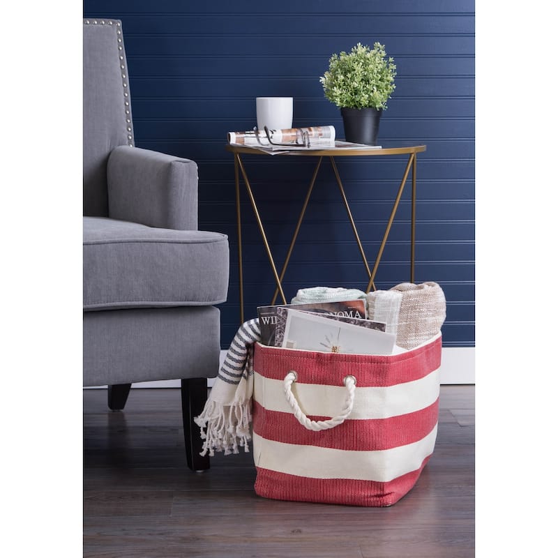DII Striped Decorative Storage Bin
