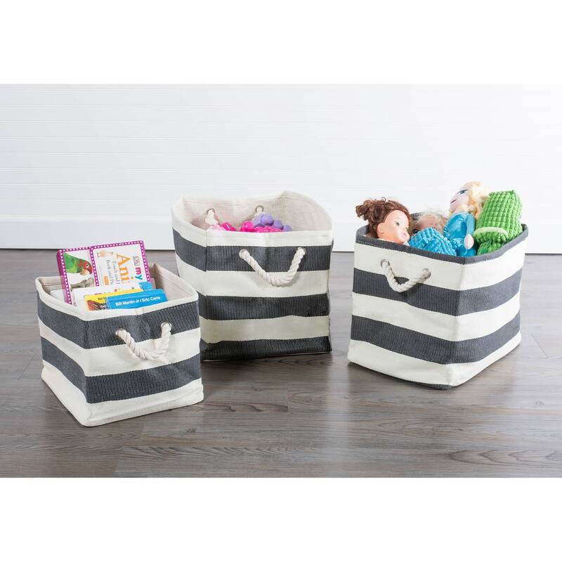 DII Striped Decorative Storage Bin