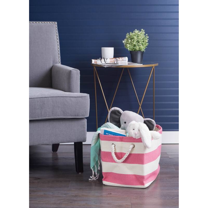 DII Striped Decorative Storage Bin