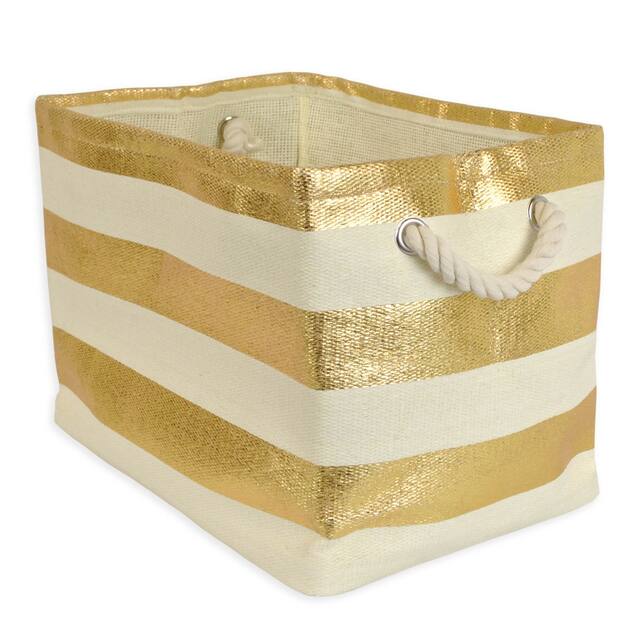 DII Striped Decorative Storage Bin - Stacking - Gold - Casual