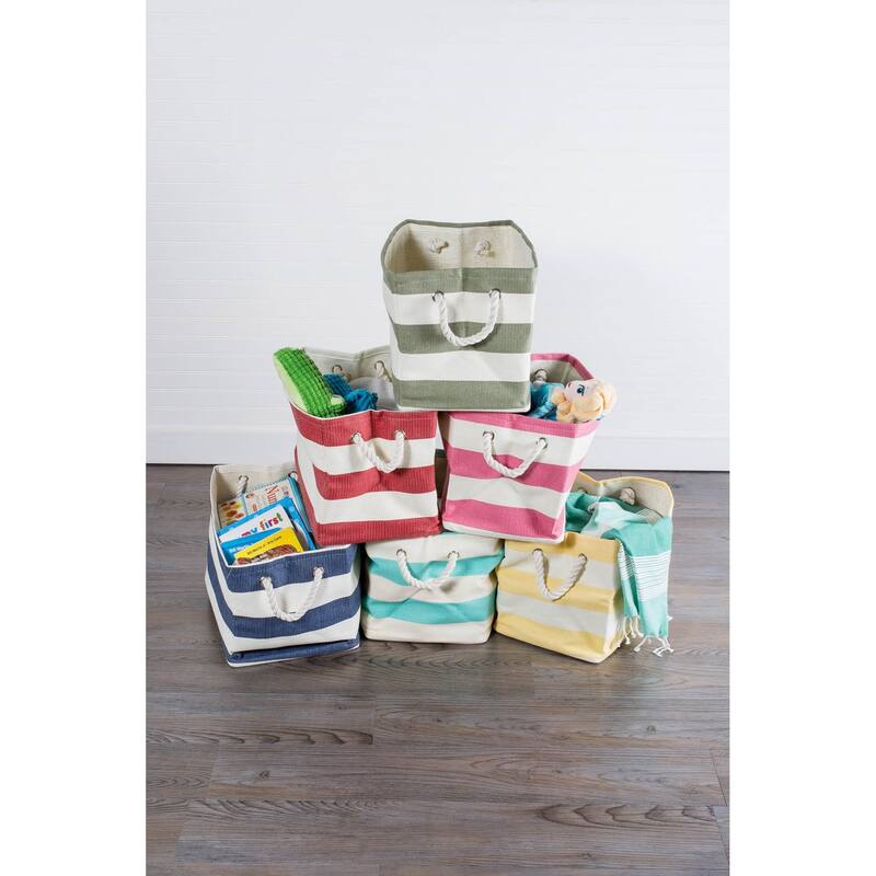 DII Striped Decorative Storage Bin
