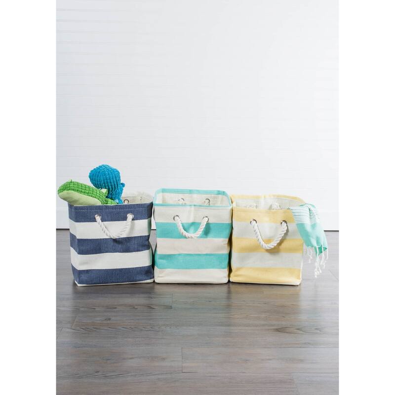 DII Striped Decorative Storage Bin