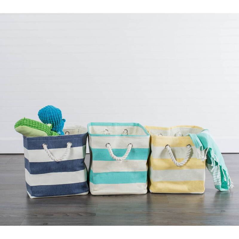 DII Striped Decorative Storage Bin