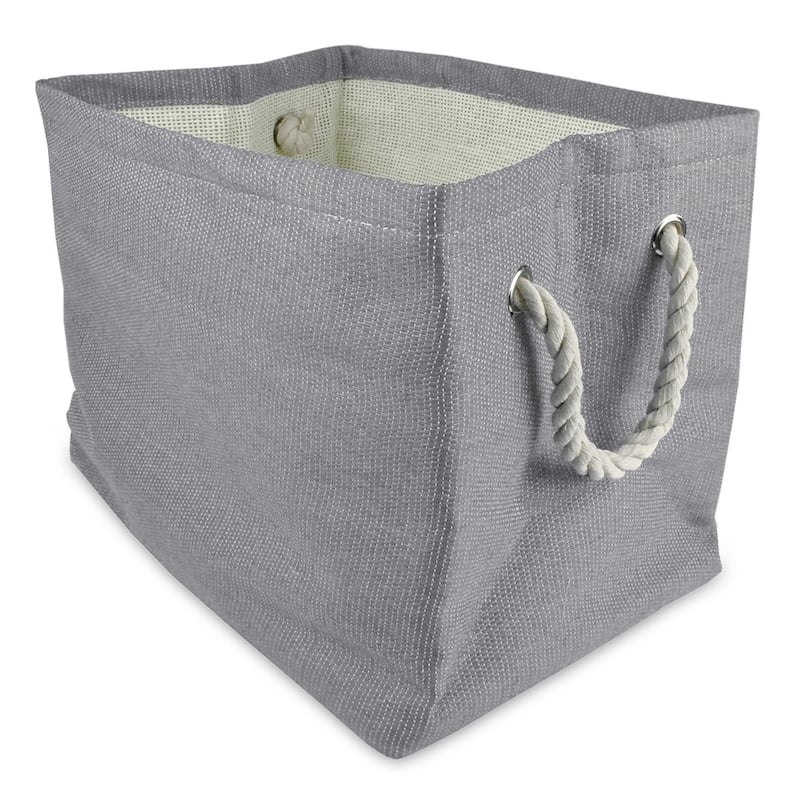 DII Striped Decorative Storage Bin - No Tools Assembly - solid gray - Modern & Contemporary