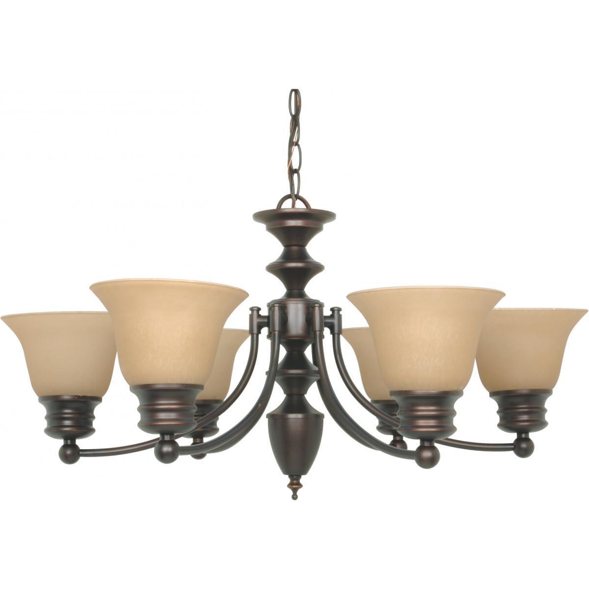 Empire 6 Arm Chandelier With Storm Glasses (730P6G) - The