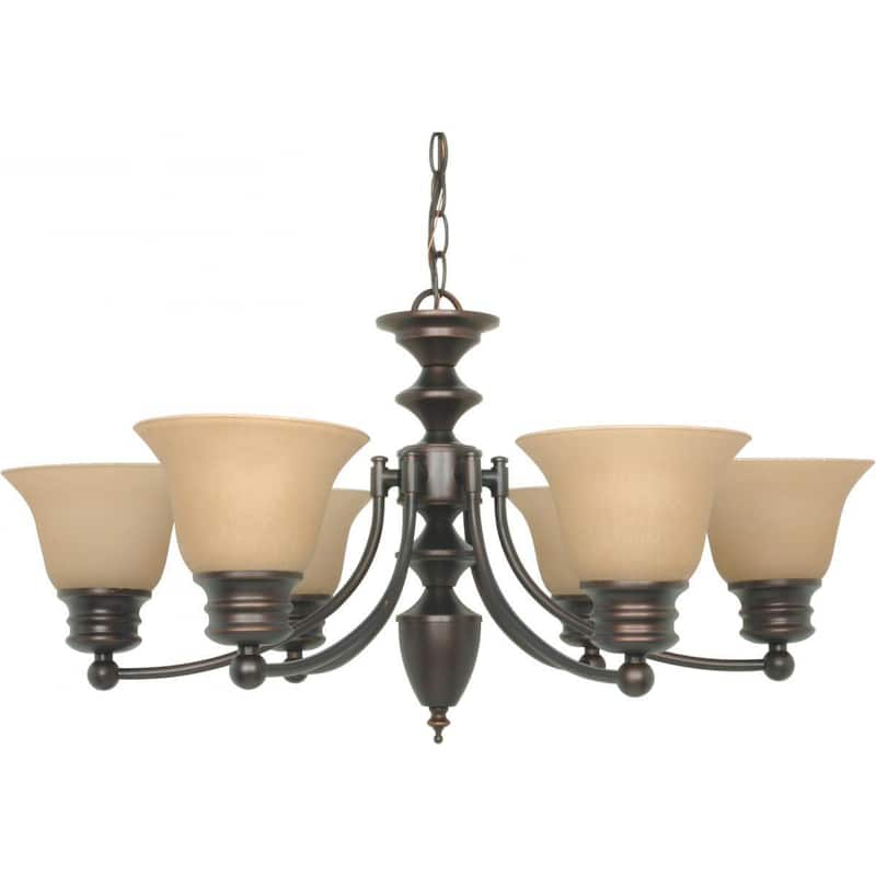 Empire 6 Light Chandelier - Mahogany Bronze