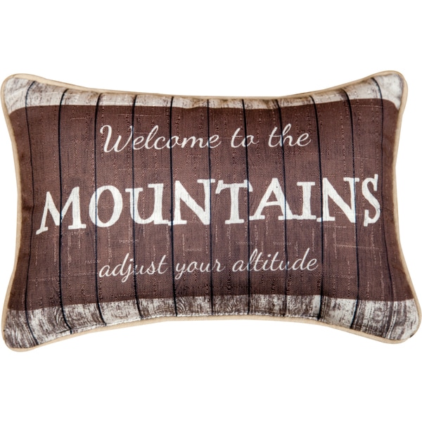 Manual Woodworkers 'Welcome To The Mountains' Decorative Throw Pillow