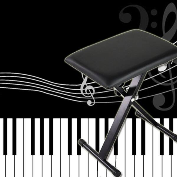 Shop Piano Keyboard Bench Adjustable Folding Bench Black Leather