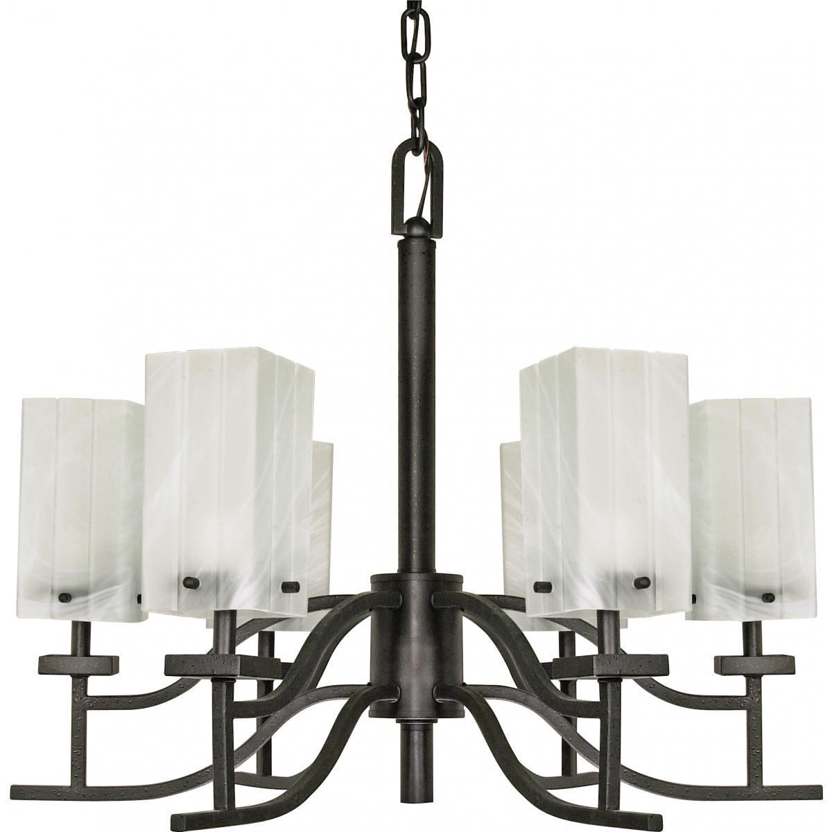 Cubica 6 Light Chandelier (Textured Black) - Chandeliers For Bedrooms by Overstock.com