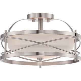 Ginger - 2 Light Semi Flush with Etched Opal Glass