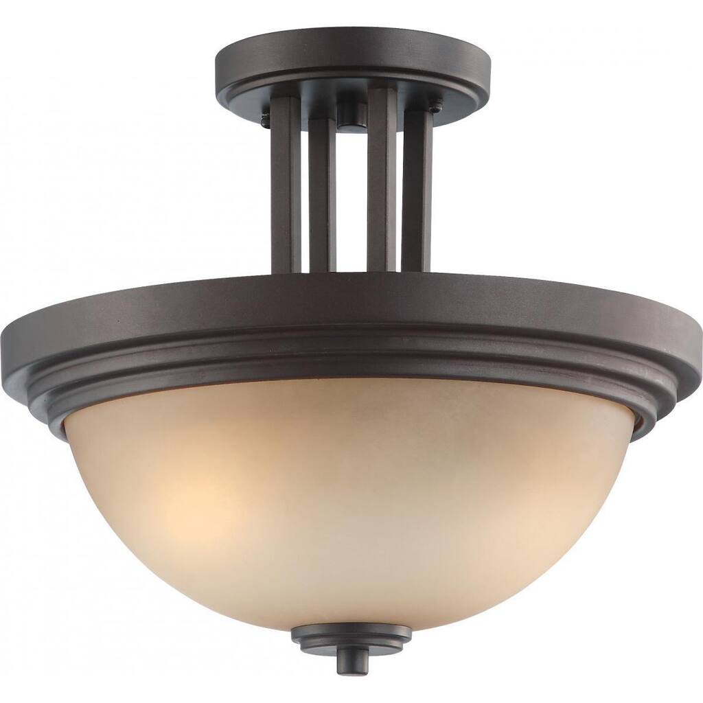 Harmony - 2 Light Semi Flush Fixture with Saffron Glass