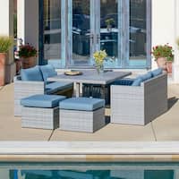 Corvus Martinka 7-piece Grey Wicker Patio Dining Set