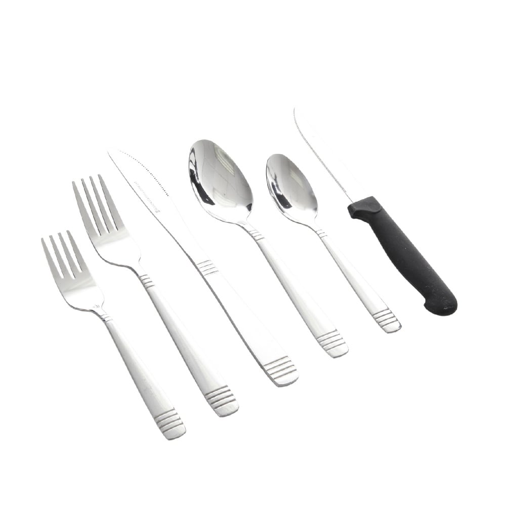 Gibson Home Trillium Plus 24 Peice Flatware Set with 4 Steak Knives -  9215959