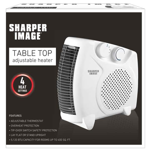 Shop Sharper Image White Table Top Adjustable Heater Stand Up