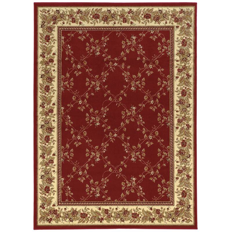 Admire Home Living Amalfi Traditional Floral Trellis Pattern Area Rug