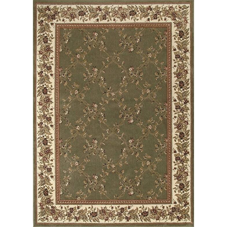 Admire Home Living Amalfi Traditional Floral Trellis Pattern Area Rug