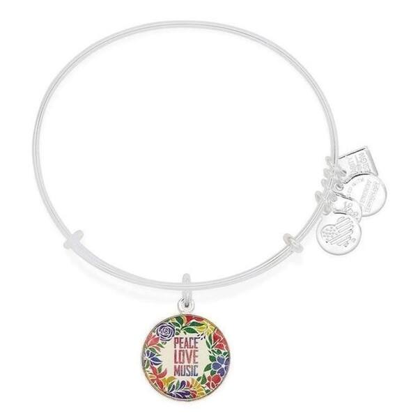 Alex And Ani Shiny Silver Finish Peace Love Music Charm Shiny Silver Finish Peace Love Music