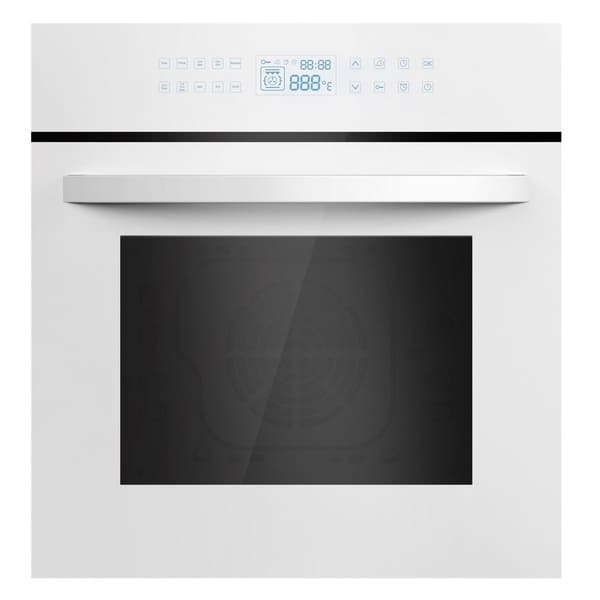 Empava 24" White Tempered Glass Electric Single Wall Oven KQC65C-12
