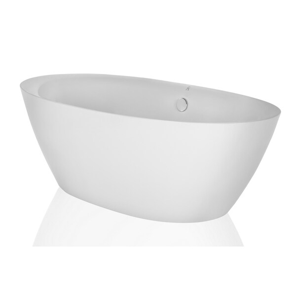 Shop Empava 71" Freestanding Bathtub Glossy White Acrylic ...