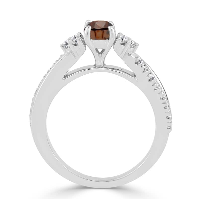 Auriya 14k Gold 3/4ct TDW Brown and White Diamond Engagement Ring