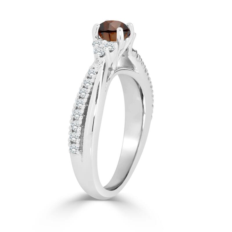 Auriya 14k Gold 3/4ct TDW Brown and White Diamond Engagement Ring