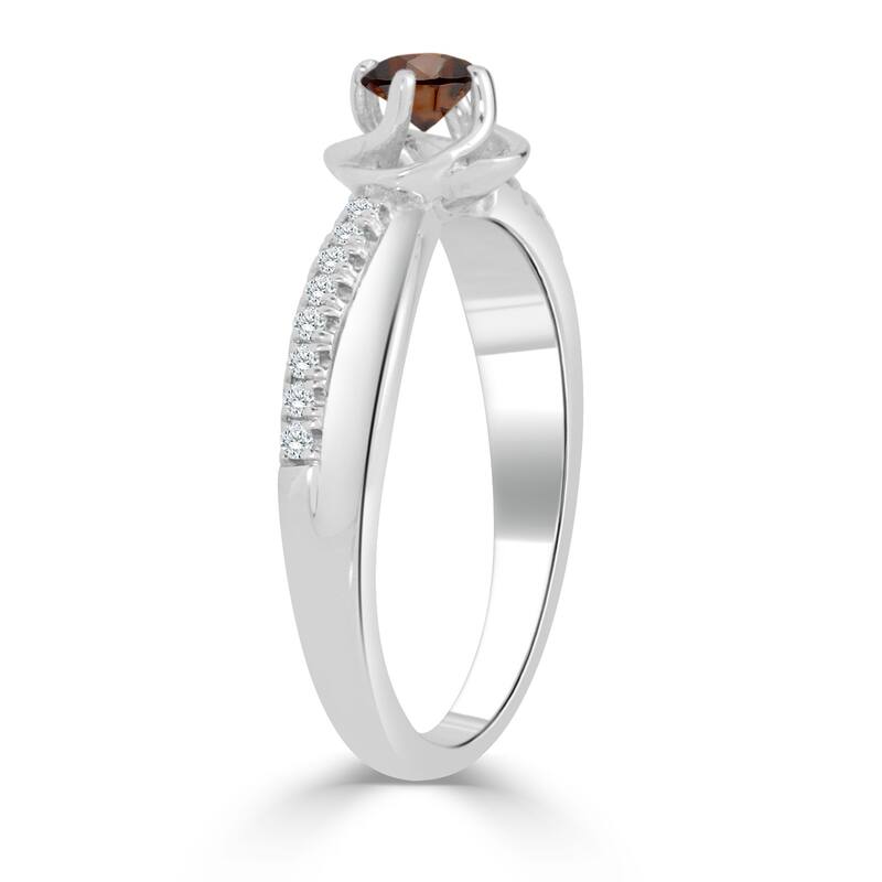 Auriya Petite 1/3ctw Round Brown Diamond Engagement Ring 14k Gold