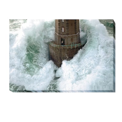 Jean Guichard 'Phares dans la Tempete - La Jument' Oversized Gallery-wrapped Canvas Giclee Art