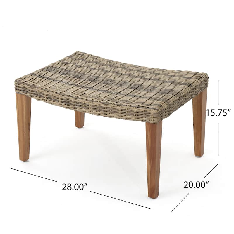 Hampton Outdoor 7-piece Mid-Century Wicker Chat Set by Christopher Knight Home