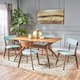 Nissie Mid-Century 5-piece Wood Rectangle Dining Set by Christopher Knight Home - Natural Walnut + Mint