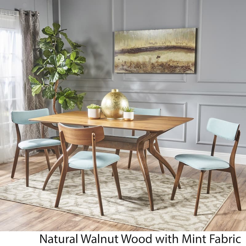 Nissie Mid-Century 5-piece Wood Rectangle Dining Set by Christopher Knight Home