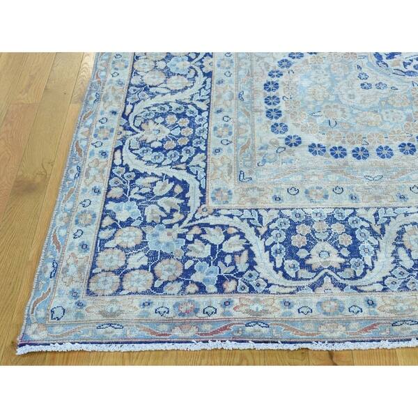 Shahbanu Rugs White Wash Kerman Hand Knotted Pure Wool Shahbanu Rugs White Wash Kerman Hand Knotted Pure Wool