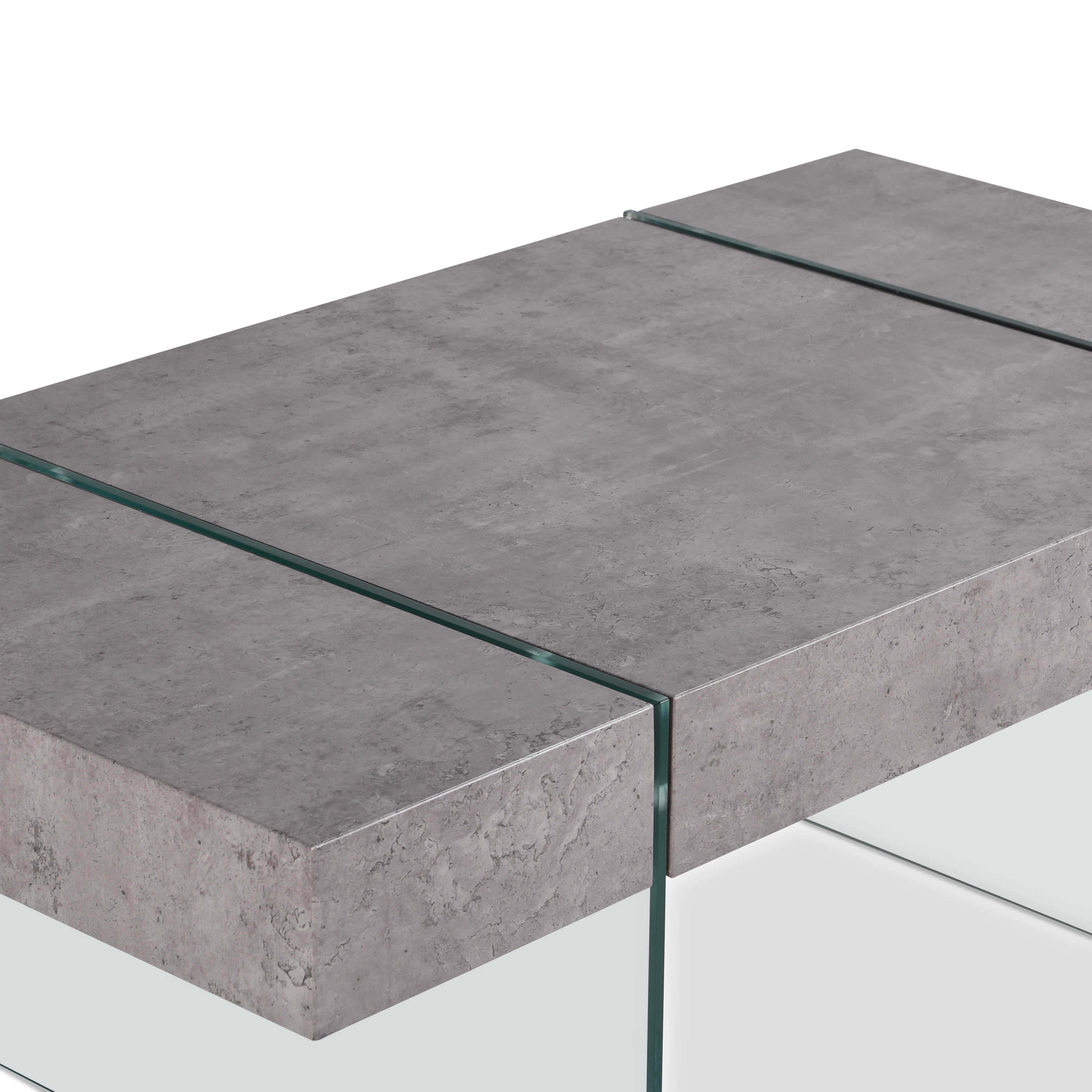 Handy Living Rubi Grey Concrete Rectangular Coffee Table With Clear Tempered Gl Panel Legs Handy Living Rubi Grey Concrete Rectangular Coffee Table With Clear Tempered Gl Panel Legs